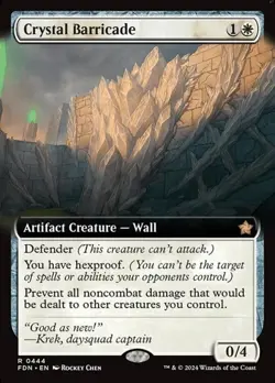Crystal Barricade (#444) - Foil Extended Art FDN NM MTG - Image 1