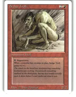 Magic The Gathering - Revised Edition Sedge Troll Rare 1994 - Image 1