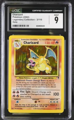 CGC 9 MINT Charizard 2002 Legendary (Collection) 3/110 Holo Pokemon Card - Image 1