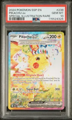 PSA 10 2024 POKEMON EN-SURGING SPARKS #238 PIKACHU ex SPECIAL ILLUSTRATION RARE - Image 1
