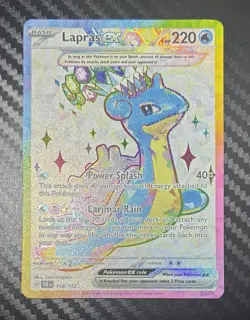 Lapras Ex 158/142 - Super Rare - Stellar Crown - Full Art Pokemon TCG NM - Image 1