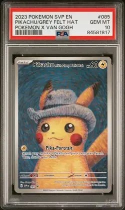 PSA 10 2023 BLACK STAR PROMO #085 PIKACHU WITH GREY FELT HAT POKEMON X VAN GOGH - Image 1