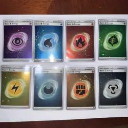 SWIRLS 🌀 Pokemon 151 Basic Energy Cosmo Holo Full Set Of (8) SVE 001-008 - Image 1
