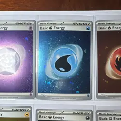 SWIRLS 🌀 Pokemon 151 Basic Energy Cosmo Holo Full Set Of (8) SVE 001-008 - Image 3