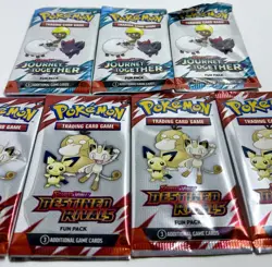 Lot of (7) Pokemon Destined Rivals Journey Together Fun Pack Boosters Sealed - Image 3