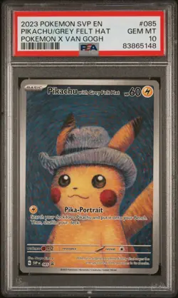 PSA 10 2023 BLACK STAR PROMO #085 PIKACHU WITH GREY FELT HAT POKEMON X VAN GOGH - Image 1