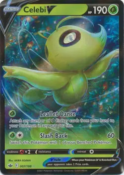 Holo Celebi V 007/198 Ultra Rare Chilling Reign Pokemon TCG - Image 1
