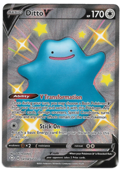 Pokemon Ditto V SV118/SV122 Full Art Shining Fates NM Ultra Rare Shiny Vault - Image 1