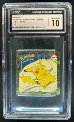 1999 Artbox Pokemon Stickers Series 1 Pikachu Gold Foil #G08 CGC 10 GEM MINT - Image 1