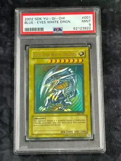 PSA 9 MINT Blue-Eyes White Dragon SDK-001 Ultra Rare FADED *3822 Yugioh - Image 1