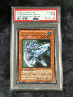 PSA 9 MINT Elemental Hero Bubbleman CRV-EN014 Ultimate Rare *9149 Yugioh - Image 1