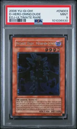PSA 9 MINT Destiny Hero Diamond Dude EOJ-EN003 Ultimate Rare EURO *6930 Yugioh - Image 1