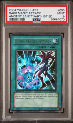 Yu-Gi-Oh! - Ancient Sanctuary Dark Magic Attack 2004 AST-095 1st Edition PSA 9 - Image 1