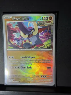 Pokemon TCG Prismatic Evolutions 055/131 Great Tusk Master Ball Reverse Card ￼ - Image 1