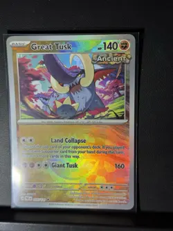 Pokemon TCG Prismatic Evolutions 055/131 Great Tusk Master Ball Reverse Card ￼ - Image 3