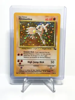 Hitmonlee 7/62 Pokemon Card TCG Fossil Unlimited Holo MP - Image 1