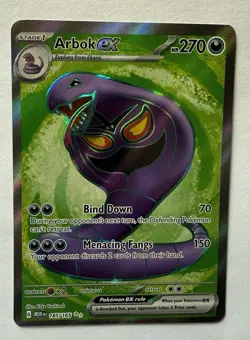 Pokemon TCG Arbok ex 185/165 Scarlet & Violet 151 Full Art Ultra Rare Holo Card - Image 1