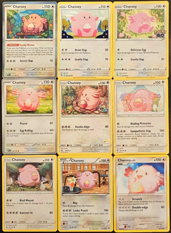 (9x) Chansey + Holo Pokemon Card Collection Set Deck Building Colorless - Image 1