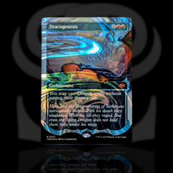 Dracogenesis ~Halo Foil Ghost Fire~ Mythic Enchantment, Tarkir Dragonstorm, Mint - Image 1