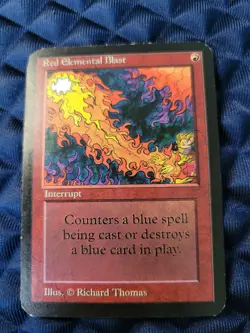 Red Elemental Blast MTG Beta - Clipped corners - Damaged - Image 1
