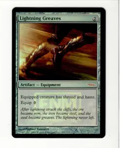 Lightning Greaves. FNM 2009 Promo. NM. Foil. MTG. Magic the Gathering - Image 1
