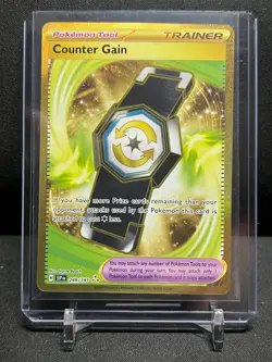 Counter Gain 249/191 Gold Secret Rare Pokemon 2024 Surging Sparks NM - Image 1