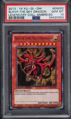 2013 Yugioh Legendary Collection LC01-EN002 Card Slifer Sky Dragon PSA 10 - Image 1