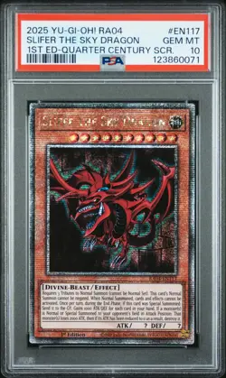 Yugioh PSA 10 2025 Slifer the Sky Dragon RA04-EN117 QCR 1st Edition *0071 - Image 1