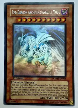 Red Dragon Archfiend Assault Mode CRMS-EN004 Ghost Rare 1st Edition Yugioh NM - Image 1