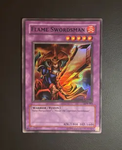 Yu-Gi-Oh! TCG Flame Swordsman - LOB-003 - Unlimited NM/VLP - Super Rare OG - Image 1