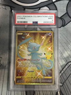 PSA 9 Mew FA (Secret) Gold 025 Celebrations Holo Pokemon 25th Anniversary Card - Image 1