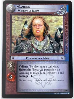 LORD OF THE RINGS TCG HELM'S DEEP RARE CARD 5R82 GAMLING lp - Image 1