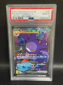 Rocket’s Crobat ex 127/099 SAR SV10 Japanese PSA 10 Pokemon Card 2025 - Image 1