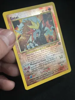 Entei 34/53 Wotc Promo Reverse Holo Pokemon vintage card SWIRL - Image 3