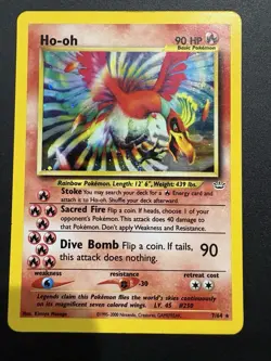 Pokemon TCG Ho-Oh Neo Revelation Holo Card 7/64 Rare NM/LP - Image 1