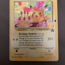Pokemon Pikachu Celebrations Birthday Surprise 25th Anniversary Promo Card - Image 4