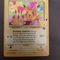 Pokemon Pikachu Celebrations Birthday Surprise 25th Anniversary Promo Card - Image 5
