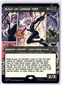 Black Cat, Cunning Thief (Borderless) 222 MTG Marvel's Spider-Man Non-Foil NM/M - Image 1