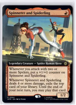Spinneret and Spiderling (Extended Art) 264 MTG Marvel's Spider-Man Non-Foil NM/ - Image 1