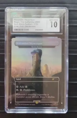 Mtg Wakandan Skyscraper, Borderless Foil (CGC) 10 SLD Black Panther [2024] - Image 1