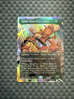 MTG Spider-Ham, Peter Porker #0201 Foil Borderless R Marvel’s Spider-Man (SPM) - Image 1
