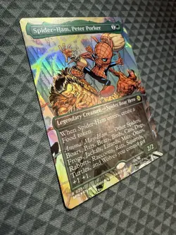 MTG Spider-Ham, Peter Porker #0201 Foil Borderless R Marvel’s Spider-Man (SPM) - Image 2