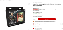 MtG Magic Gathering Final Fantasy VII Commander Deck Limit Break NEW/SEALED - Image 2