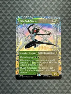MTG Silk, Web Weaver #0215 Borderless Rare Marvel’s Spider-Man (SPM) - Image 1