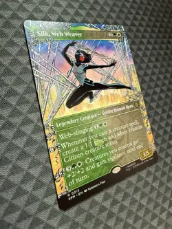 MTG Silk, Web Weaver #0215 Borderless Rare Marvel’s Spider-Man (SPM) - Image 2