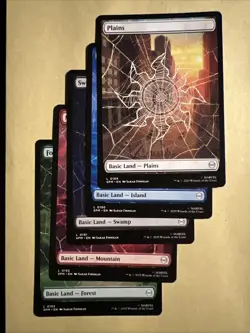 MTG Soider-Man Full Art Regular Spiderweb Basic Land Set 1 of Each NM - Image 2