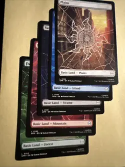 MTG Soider-Man Full Art Regular Spiderweb Basic Land Set 1 of Each NM - Image 3