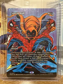 Borderless Saw in Half, MTG, Marvel's Spider-Man, Magic the Gathering, 21 - Image 1