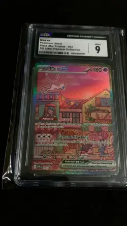 2023 POKEMON SVP EN-SV BLACK STAR PROMO 151 ULTRA-PREM COLL #053 MEW EX CGC 9 - Image 2