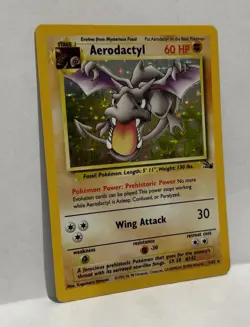 1999 Pokemon TCG Aerodactyl 1/62 Base Set Unlimited Holo RARE LP NM! - Image 1
